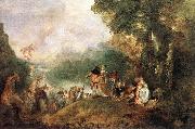 WATTEAU, Antoine The Embarkation for Cythera oil